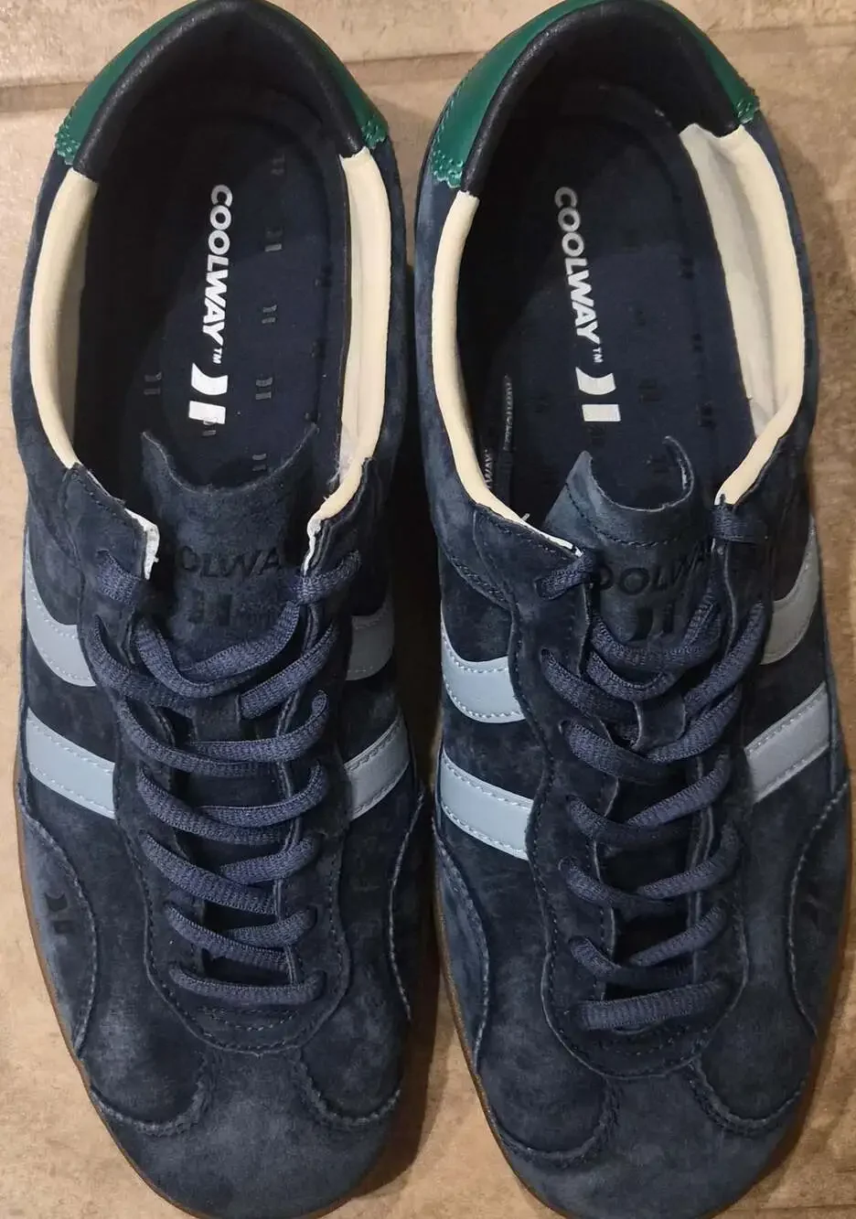 Coolway Goal Navy Suede Gum Sole Sneakers